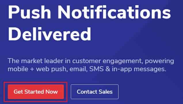 push notification account creation 